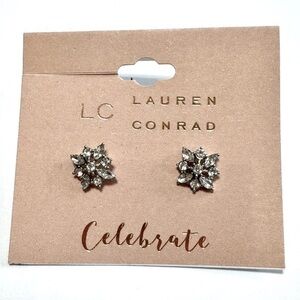 Silver Crystal Earrings Celebration Earrings by Lauren Conrad NEW 3/$25
